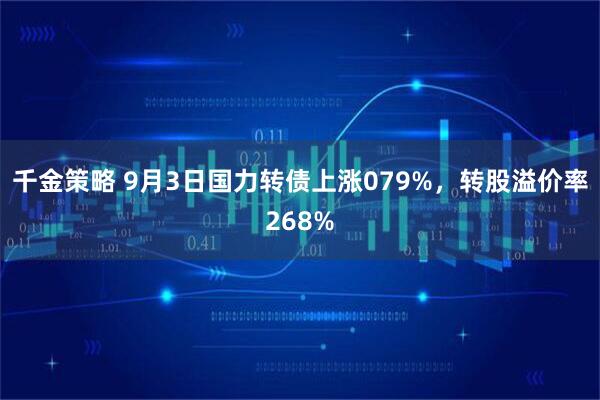 千金策略 9月3日国力转债上涨079%，转股溢价率268%