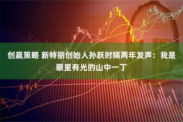 创赢策略 新特丽创始人孙跃时隔两年发声：我是眼里有光的山中一丁